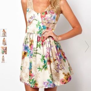 Asos floral lace cocktail dress